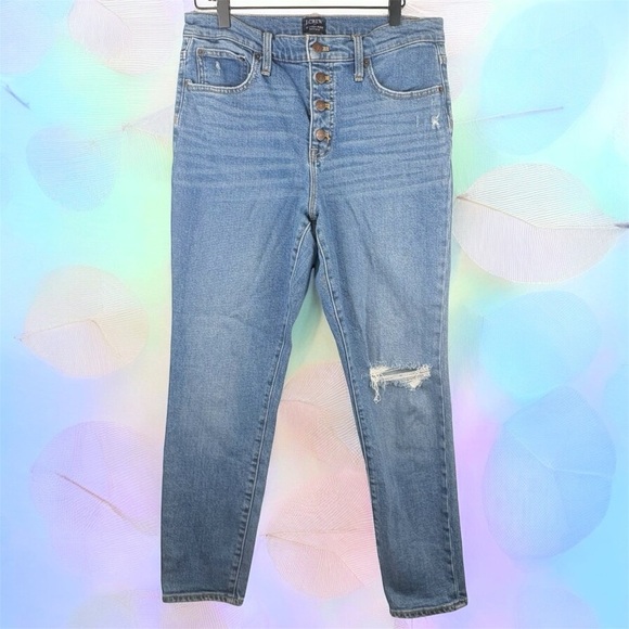 J. Crew Denim - J. Crew Light Blue Distressed High Rise Skinny Size 29 Sustainable Fabric